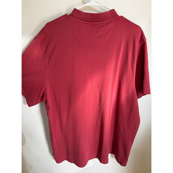 Tasso Elba Men's Polo 100% Cotton Super Soft Red Coral (small hole) size XXL - Picture 2 of 6